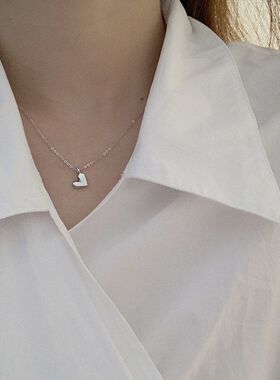 爱心坚强年简约锁骨吊坠小众项链