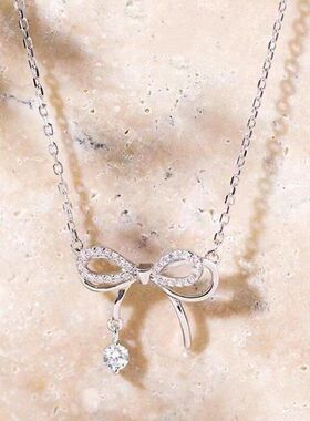 吊坠蝴蝶结锁骨厂家直销双层首饰