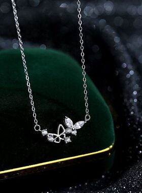 网红代发奢小众项链蝴蝶不锈钢