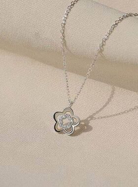气质小花温柔锆石项链少女设计