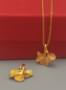 久百搭时尚爆款锁骨链潮流项链银杏叶双简约抖音珠镭设计感女小众