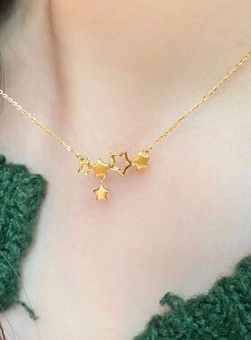 守护项链吊坠镂空锁骨五角星批发