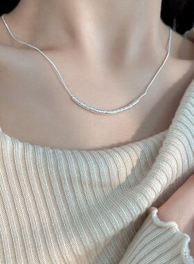 蛇骨链肌理项链银扣感配饰熔岩