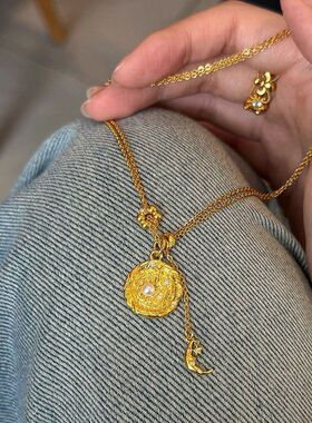 环吊坠半月小红书项链爆款吊牌