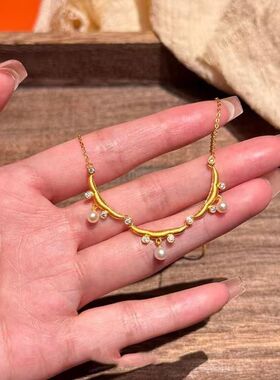 流苏花边链抖音新款代发小红书轻奢一件锁骨精致2025时尚项链珍珠