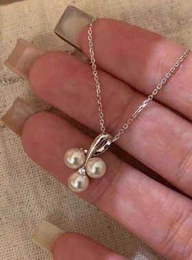 珍珠项链锁骨风复古链轻奢法式