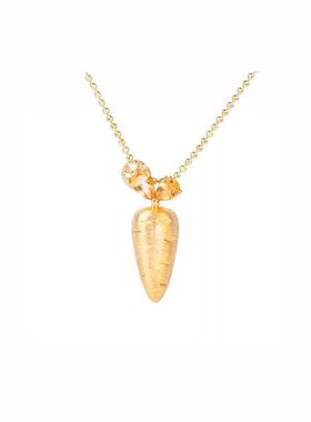 风锁骨颈链百搭女小镶链微设计感小众锆石项链田园胡萝卜拉丝清新