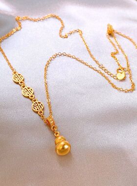 爆款字配饰葫芦吊坠金福秋冬新款毛衣链艾瑞雅项链轻奢小众高级感