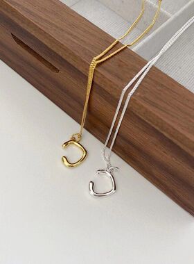 女款项链锁骨极简大门同款椭圆