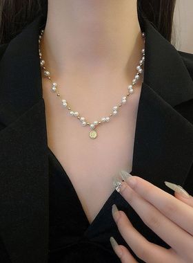 感项链女纯银999配饰锁骨链首饰