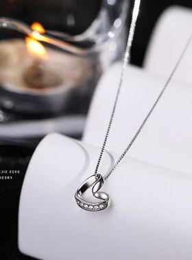 日钻小众链锁骨韩批发爱心项链