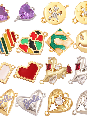 微镶水滴镶锆石饰品爱心