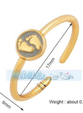 L08B 欧美流行 简单 彩色 女士男士 眼睛 水滴 可调节镀金 宽戒指