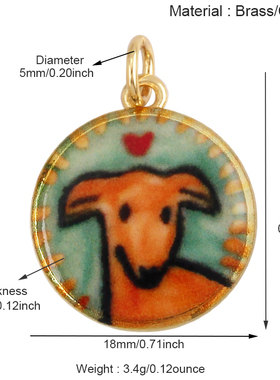 R63 纯铜复古轻奢草莓小怪兽杯子小狗美女桃心 项链吊坠