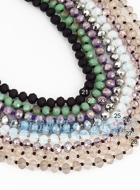 厘米打结水晶玻璃毛衣链