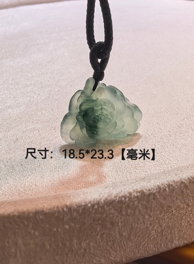 纯天然翡翠荷花玉石莲花项链古风高冰吊坠玉坠真玉真品