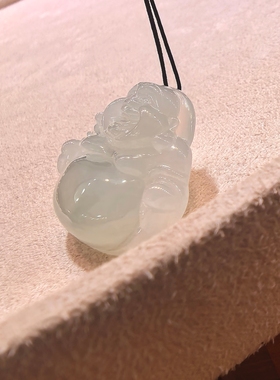 天然翡翠吊坠女缅甸弥勒佛玉坠天然a货佛公挂件男玉佩