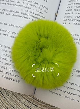 真獭兔毛大肠发圈可爱扎马尾头绳网红复古秋冬毛绒发绳女