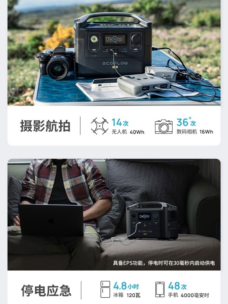 EcoFlow正浩 睿2pro 220V户外移动电源大功率便携蓄电池应急车载 - 图1