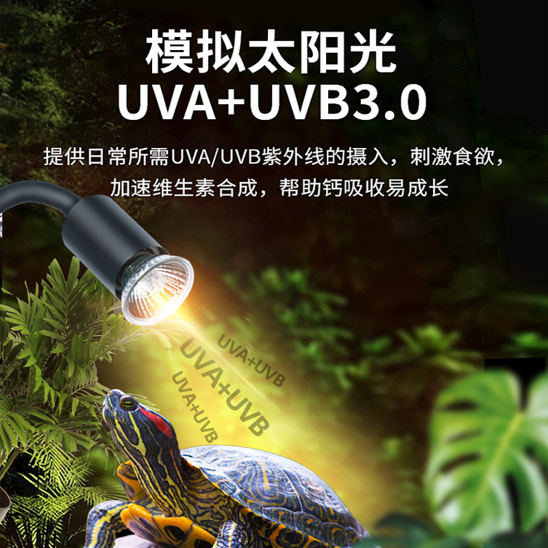 乌龟晒背灯用品uvb灯加热灯乌龟灯uva爬宠灯陶瓷全光谱太阳灯宠物 - 图3