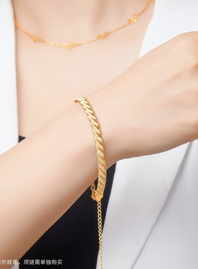 设计师意大利拉丝工艺S925银6M暗花银丝斜纹ins风手链时尚百搭