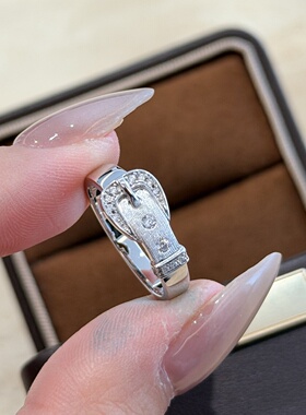 轻奢S925纯银 拉丝皮带扣戒指轻奢百搭简约日常小众设计