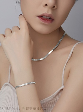 意大利S925银4MM银丝锁骨链女编织闪耀轻奢送闺蜜生日礼物