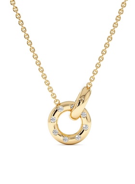 欧美热销爆款s925纯银圆环镶钻ins风感简约百搭个性项链