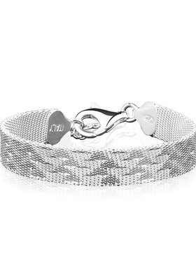 玮禧 意大利s925银10mm鳞光表带手链爆款欧美手链