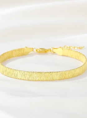 意大利 S925银6M意式欧美拉丝银丝手链