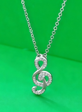 设计师足银999小红书爆款灵蛇音符项链韩版百搭小众设计蛇形吊坠