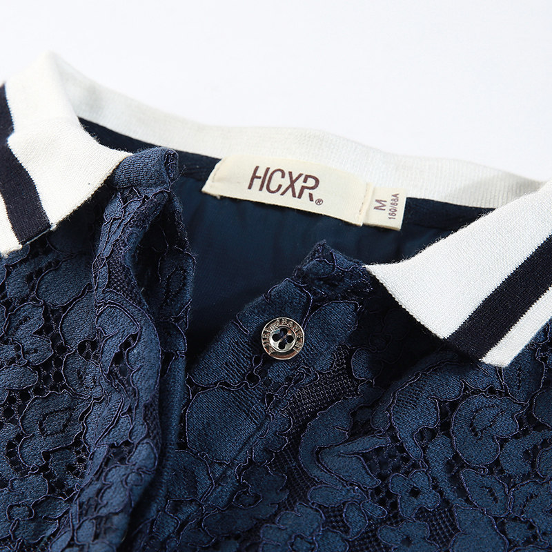 韩潮袭人polo领短袖蕾丝女士衬衫 韩潮袭人蕾丝衫/雪纺衫