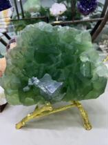 (extremely) natural green fluorite mineral crystal raw leather original mine green peacock stone geological standard novelty this table swing piece