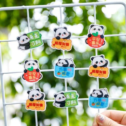 熊猫冰箱贴磁吸创意励志文字卡通装饰贴磁石个性图案趣味家居用品 - 图0