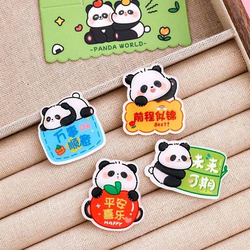 熊猫冰箱贴磁吸创意励志文字卡通装饰贴磁石个性图案趣味家居用品 - 图1