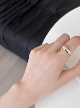 个性拼色豆豆戒指女满天星星气质S925银开口指环叠戴甜酷食指戒潮