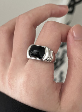 不规则爱心戒指女个性时尚圆球镂空桃心S925银开口指环ins食指戒