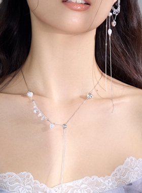 爆闪长款项链原创设计925银颈链