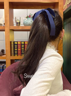 藏蓝牛仔香蕉夹学生党ins风