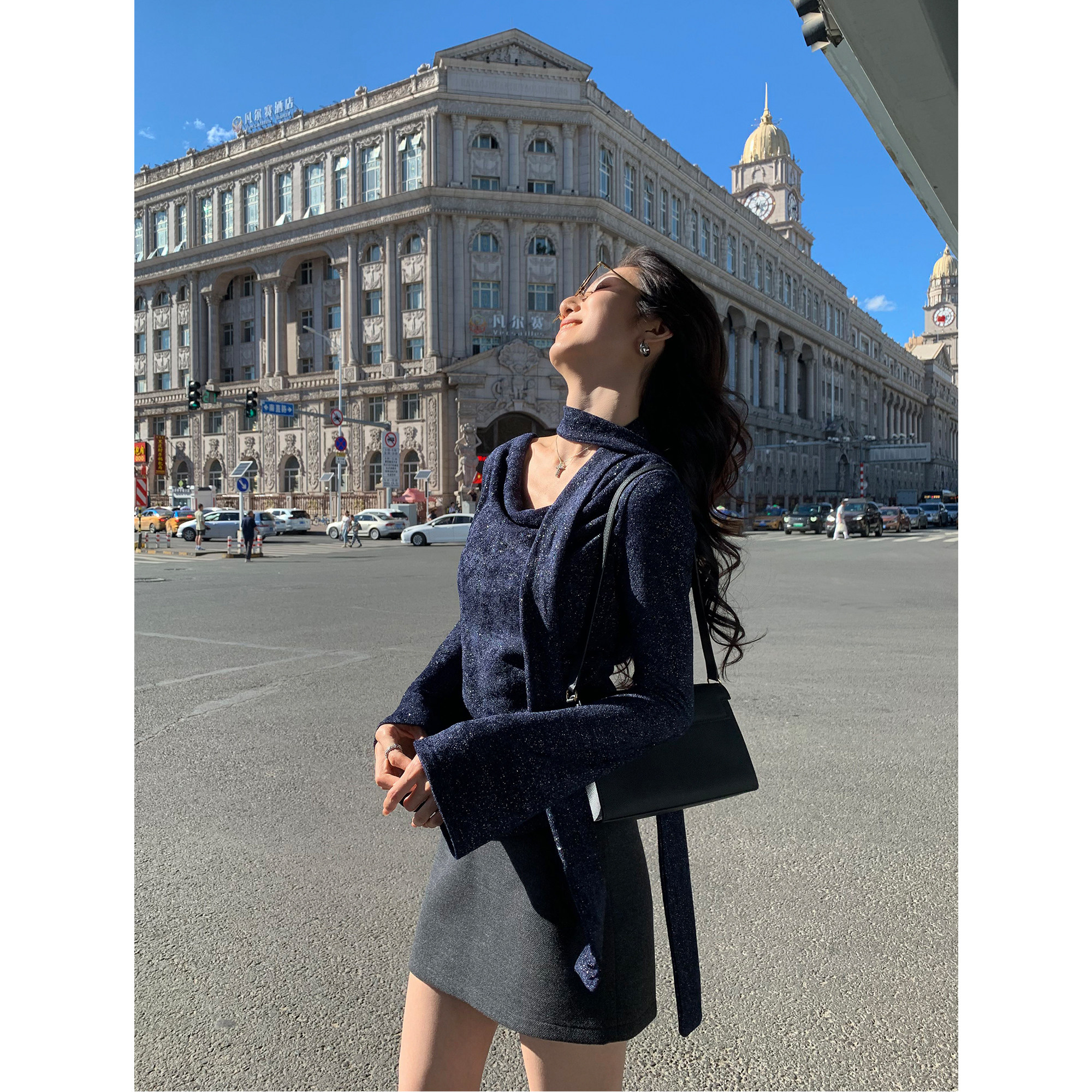 MULVAN 收藏浪漫 荡领长袖针织衫女微喇袖口修身显瘦上衣~配飘带,淘宝优惠券,粉丝福利购,淘宝优惠卷