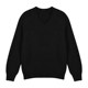 MULVAN black V-neck sweater for women in autumn and winter pullover loose long-sleeved wool casual versatile thickened knitted top