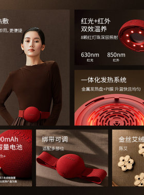 【含30片艾饼】zderr左点艾盒智能艾灸仪无烟电子发热灸4代热敷宝
