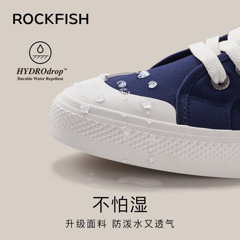 Rockfish英国745防泼水低帮休闲帆布鞋懒人一脚蹬柔软透气 耐曲折 - 图1