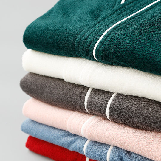 加长款柔软吸水毛巾料浴袍女夏短袖2025新款化妆晨袍浴巾睡袍男士