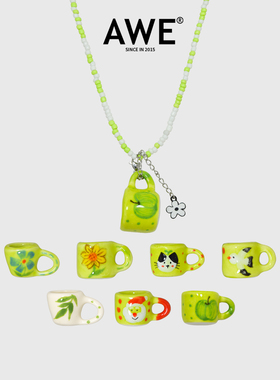 AWE陈若彤同款陶瓷杯子串珠项链