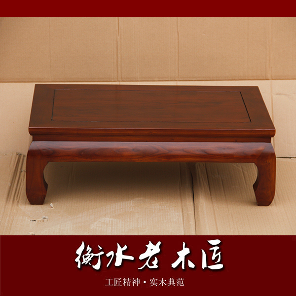 包郵全榆木簡約炕桌 陽臺飄窗桌 榻榻米 小茶桌 炕幾 矮桌