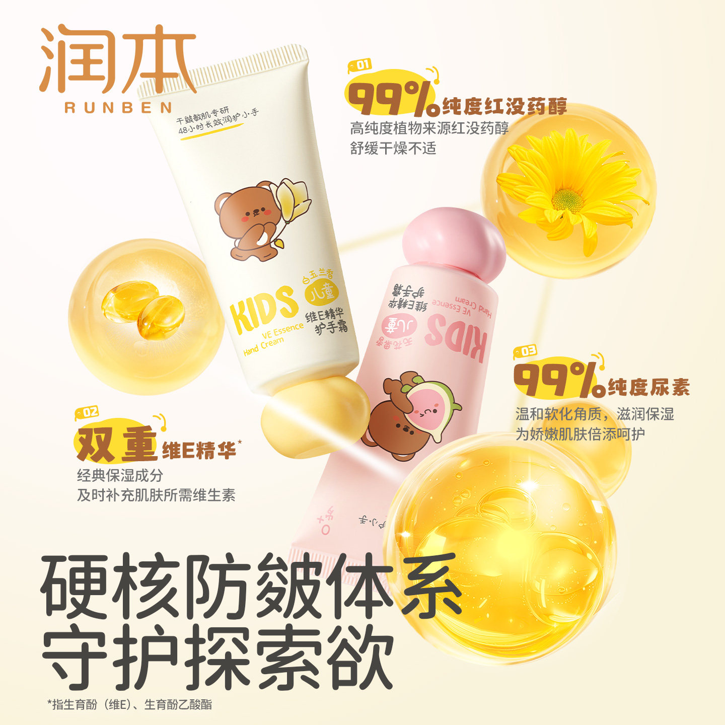 润本儿童护手霜宝宝小孩专用滋润补水男女孩秋冬润肤霜小支便携,淘宝优惠券,粉丝福利购,淘宝优惠卷