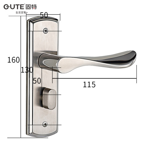 固特不锈钢简约双舌房门锁室内卧室锁具家用卫生间执手5011B-025 - 图2