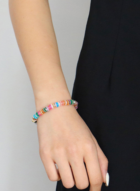 首发！岁月有情时徐若晗叶春春同款多巴胺彩色天然石手链甜美叠戴