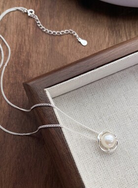 轧戏卢昱晓同款几何淡水珍珠项链